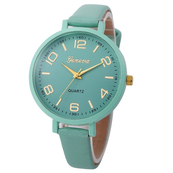 Accessories - Mint Color Faux leather wrist watch
